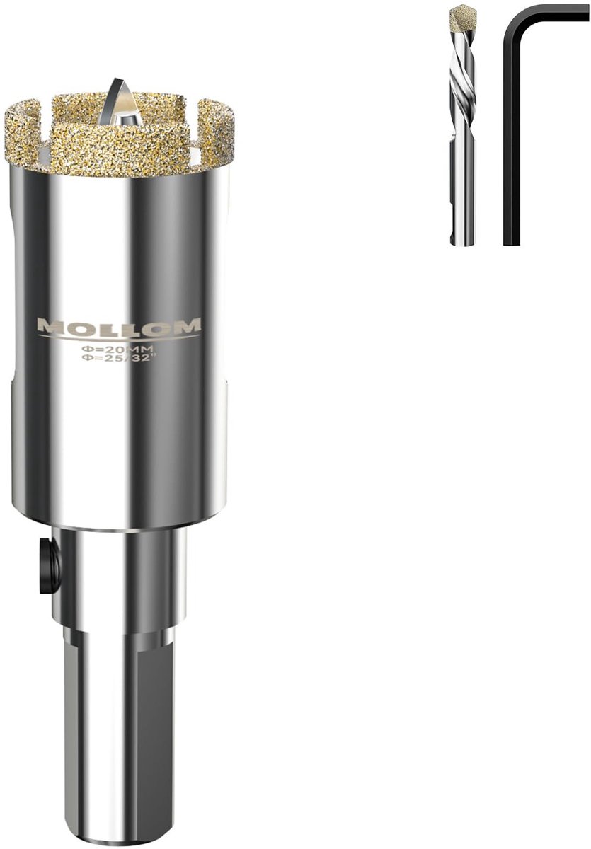 Diamant Boor met Gidsboren - 25/32" (20mm)