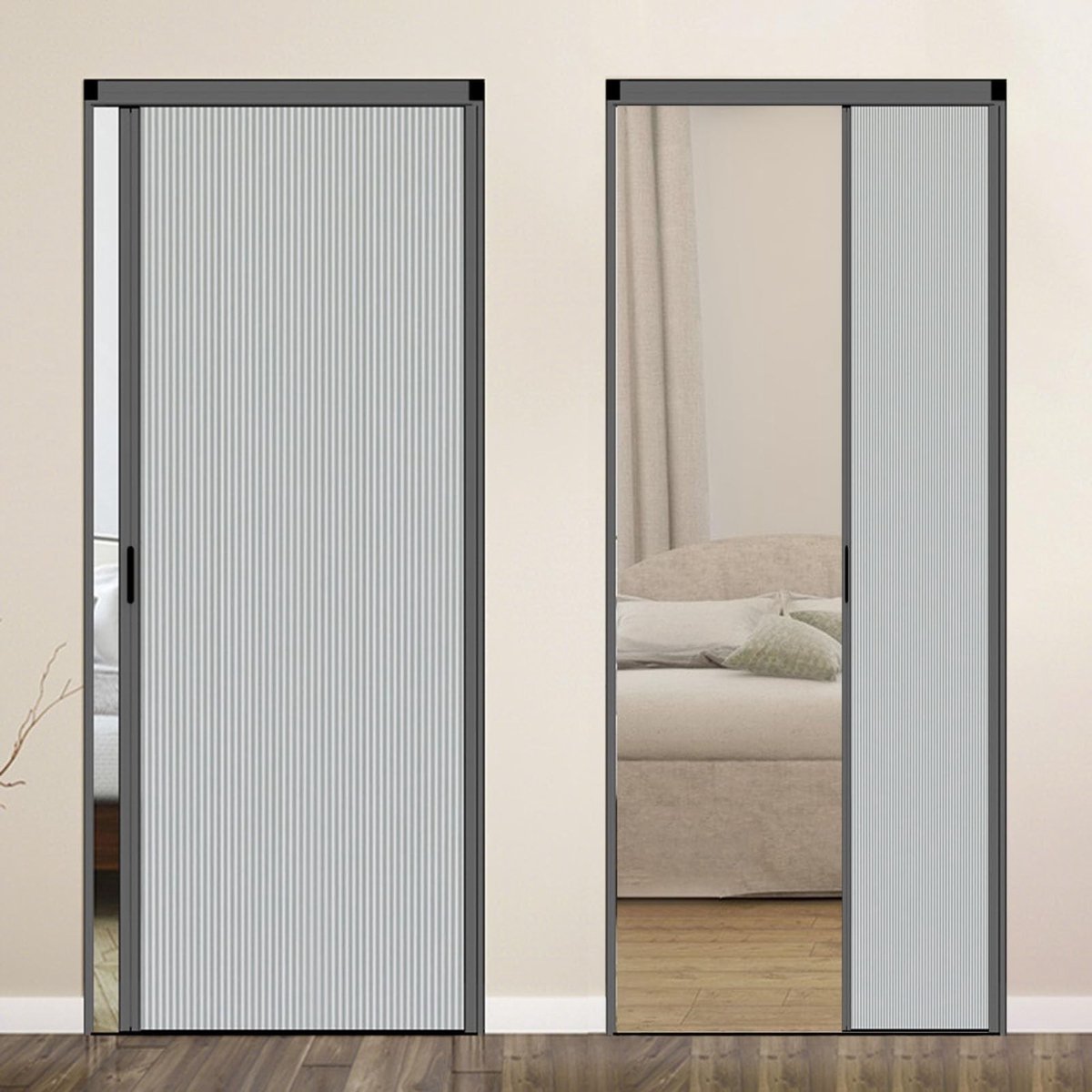 Vouwdeur voor Binnen - 100% Blackout Grijs 36x80in
