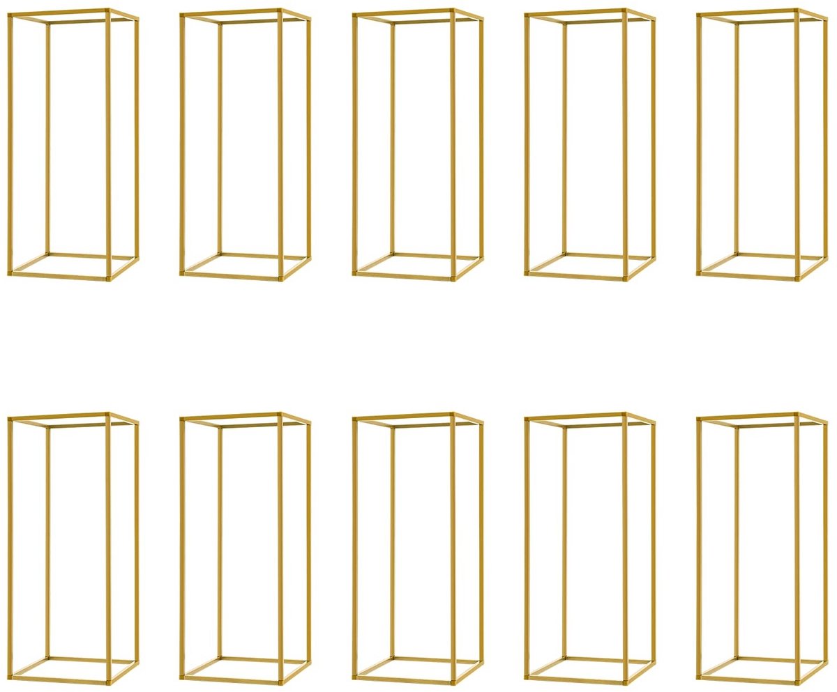 Set van 10 Gouden Bloemenstandaards - 24 x 24 x 60 cm