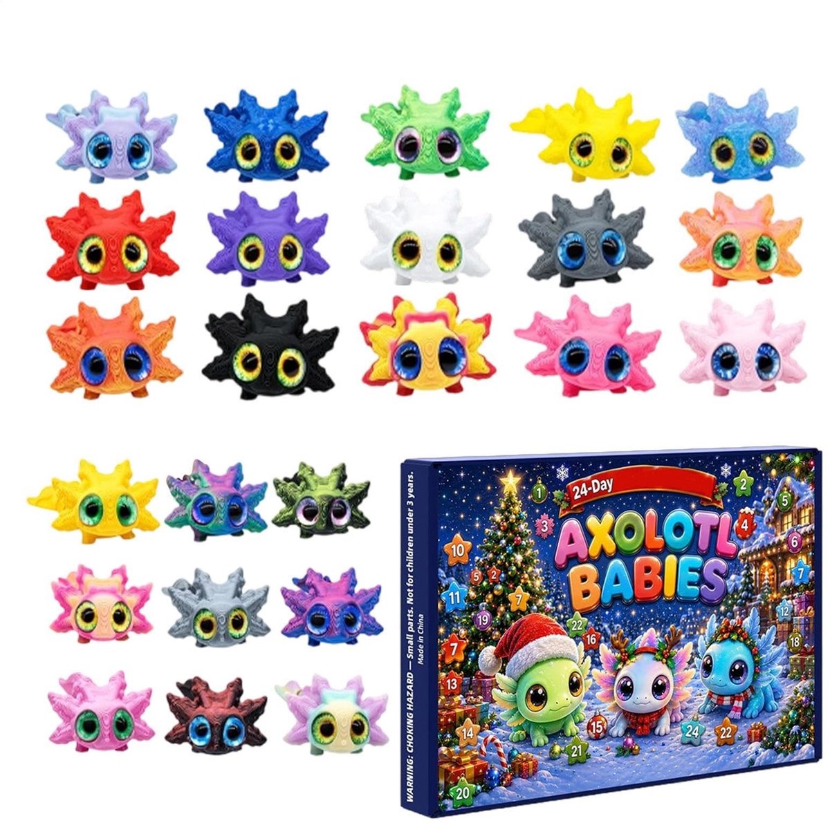 Aftelkalender 3D-geprinte dieren - Beweegbare axolotl