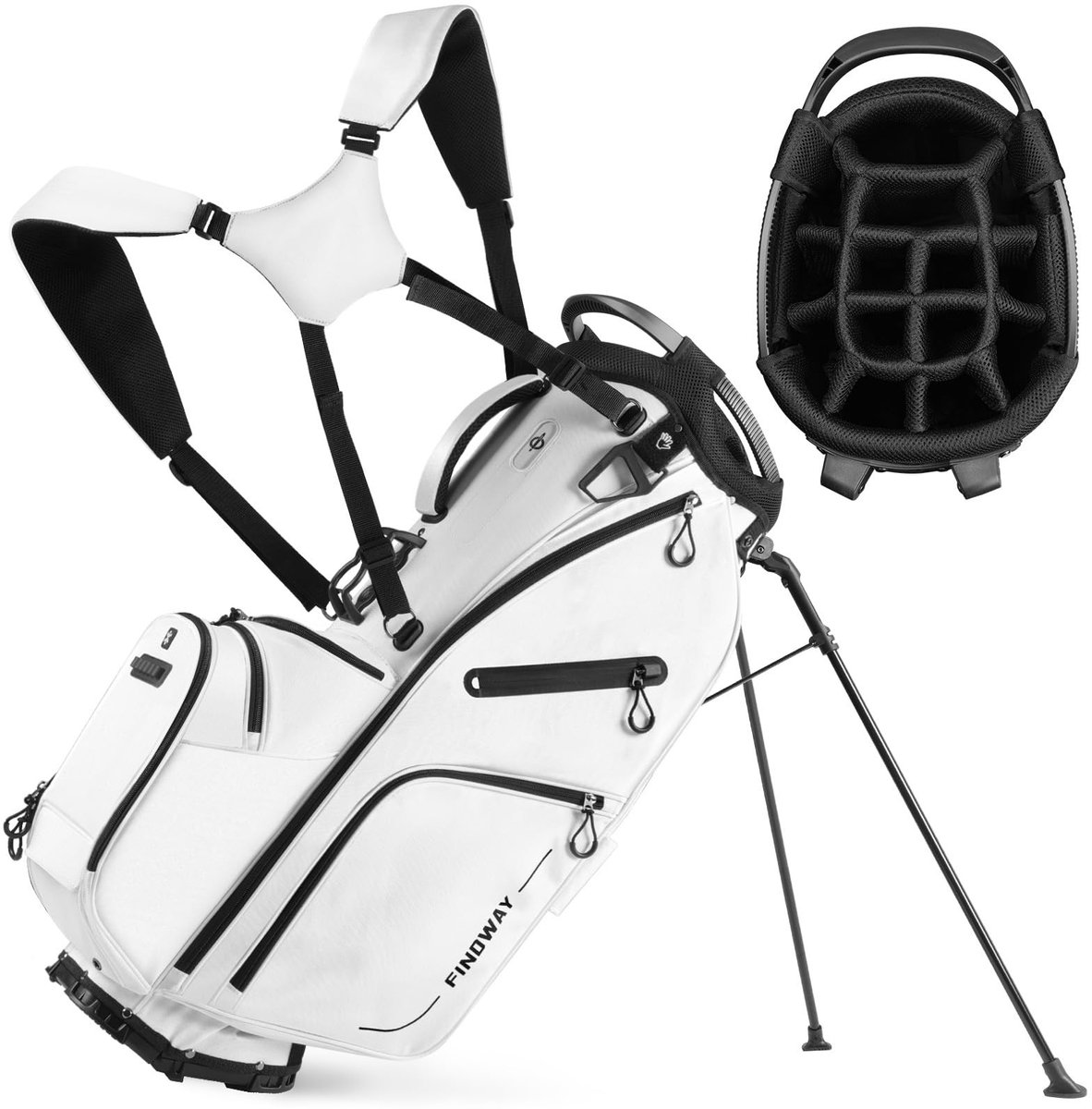 Golf Stand/Trolley Hybrid Bag - Met Verstelbare Dubbele Schouderband