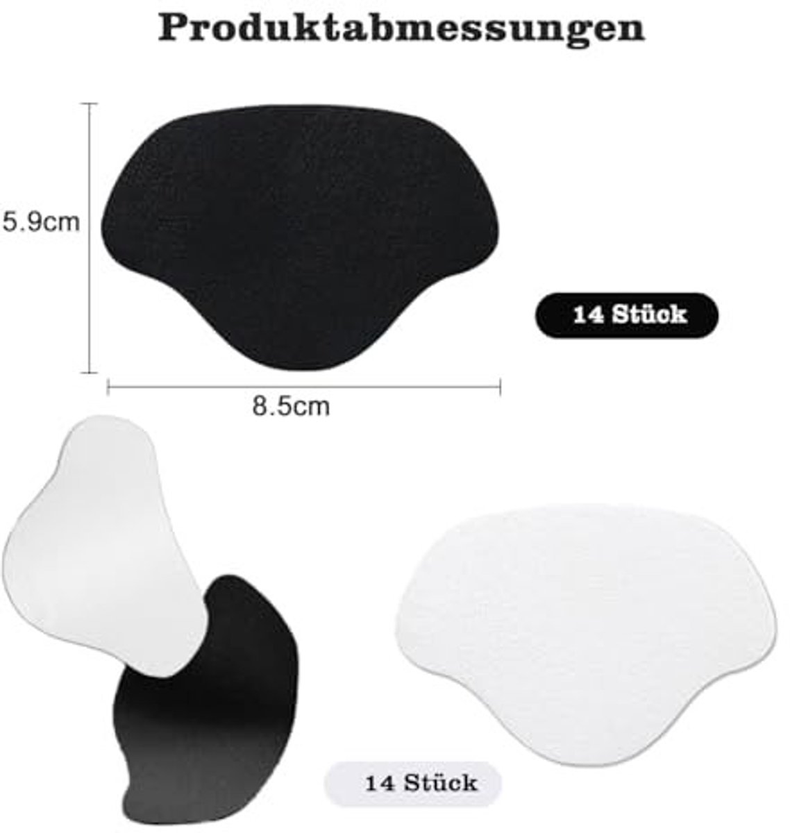 14 Paar Schoenreparatiepleisters - Zelfklevend - Zwart en Wit