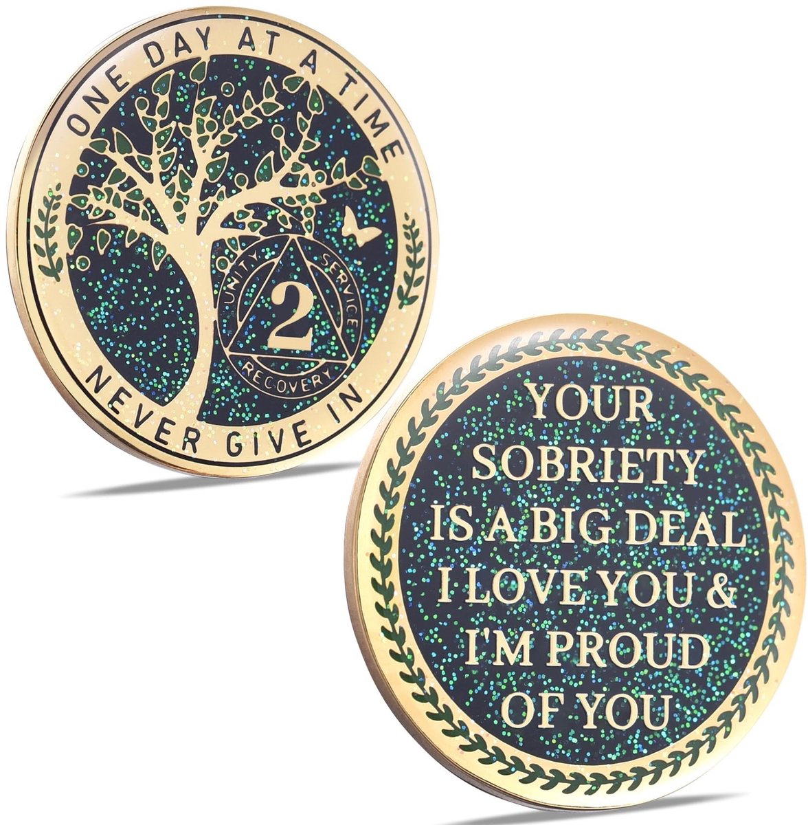 2 Jaar Sobriety Coin - Tree of Life Herinneringsmedaille