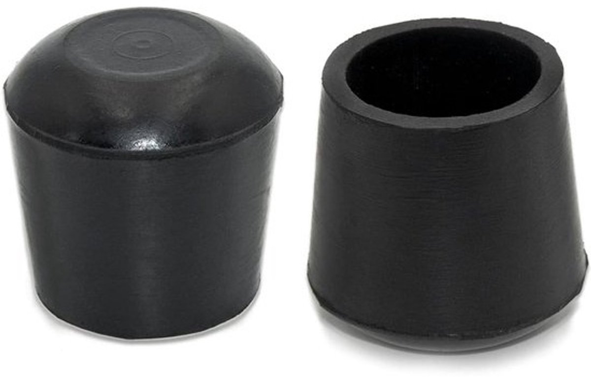 Stoelpoten Beschermers - Meubeldopjes Vloerbeschermers - Vloeren Beschermen - Antislip Rubber Constructie - 25 mm Rond - Zwart