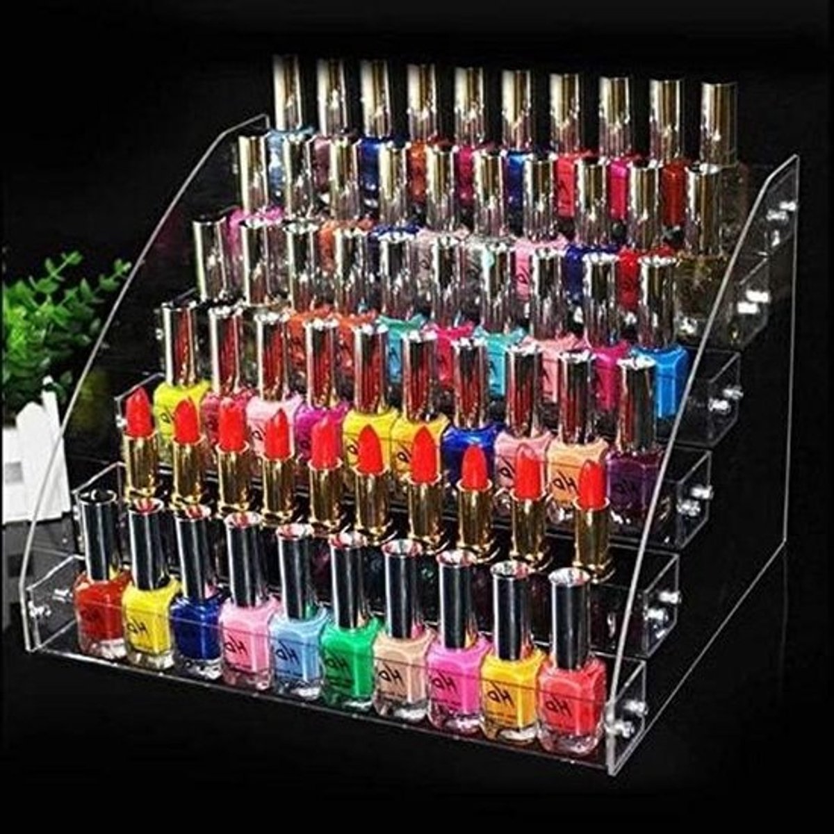 Nagellak Display - Cosmetica Organizer - Flessen Tonen - Zes Lagen Ontwerp - 31 x 264 x 213 cm - Transparant