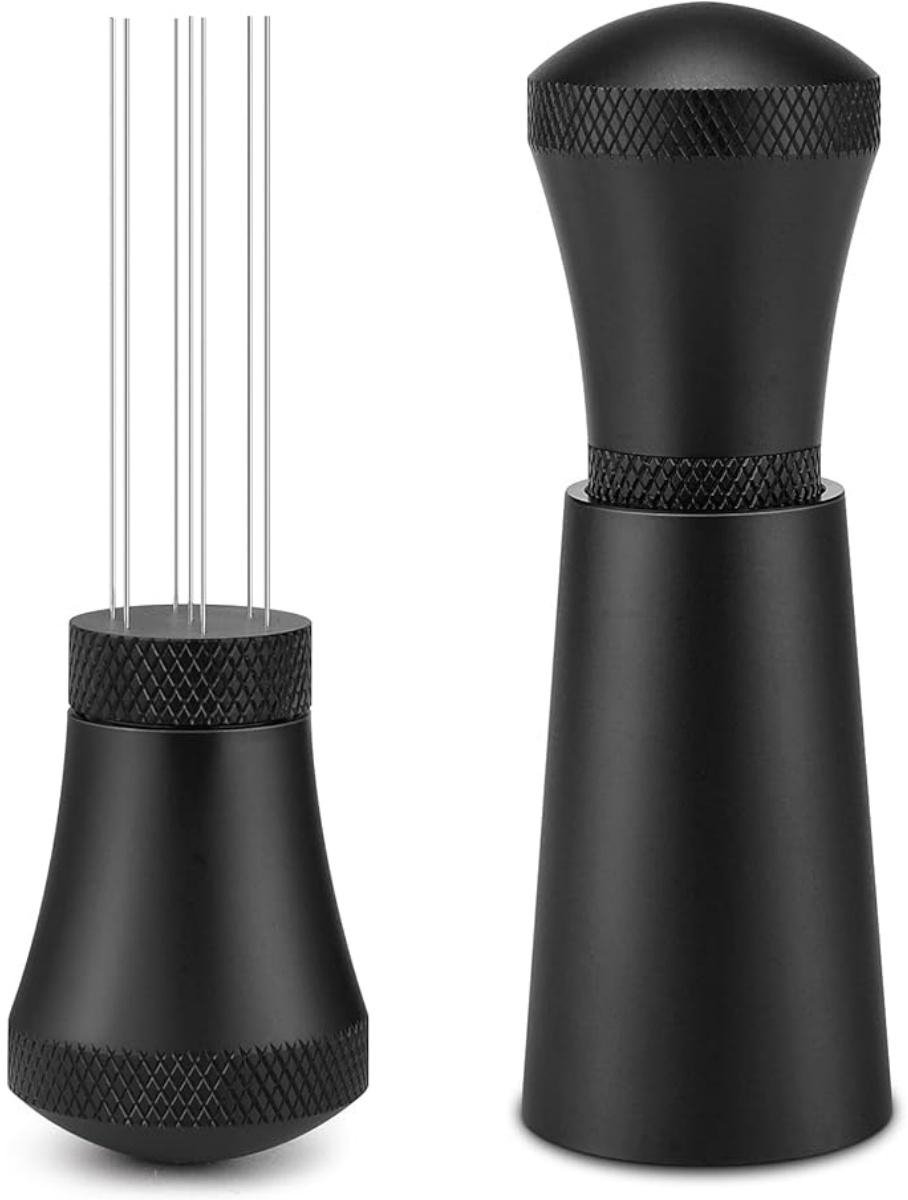 SSTRWGOOD 7 Naalden WDT Tool - Koffie Tamper met Fijne Naalden - Espresso Distributietool - Geschikt voor Barista Gebruik - Aluminium Constructie - Afmetingen 9.5x3.2x3.2cm