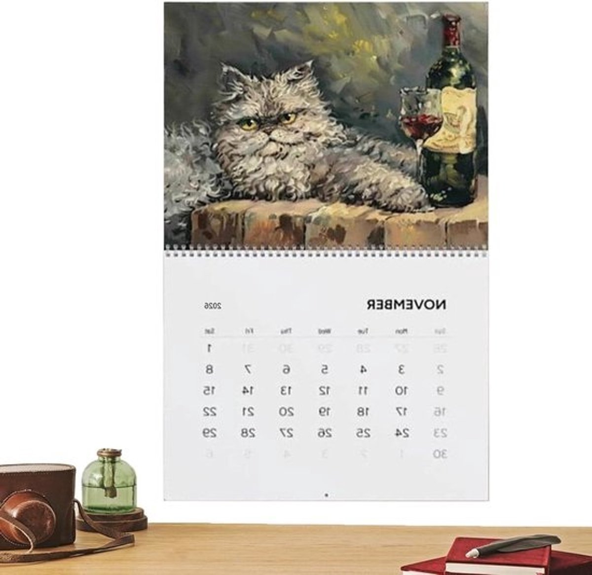 Kattenkalender 2026 - Wandkalender Huisdieren - Plannen en Decoreren - Exclusieve Kunstwerken - 28 x 215 cm - Niet gespecificeerd