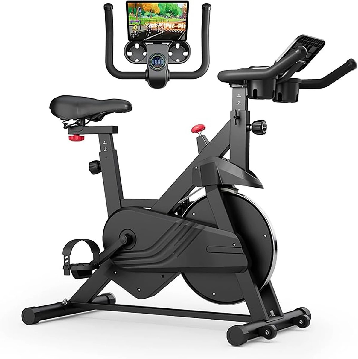 Brandistry - Hometrainer - Superrun Hometrainer - Indoor - Tablethouder - Comfortabele Stoel - Fitness - Cardio - Zwart - Rood