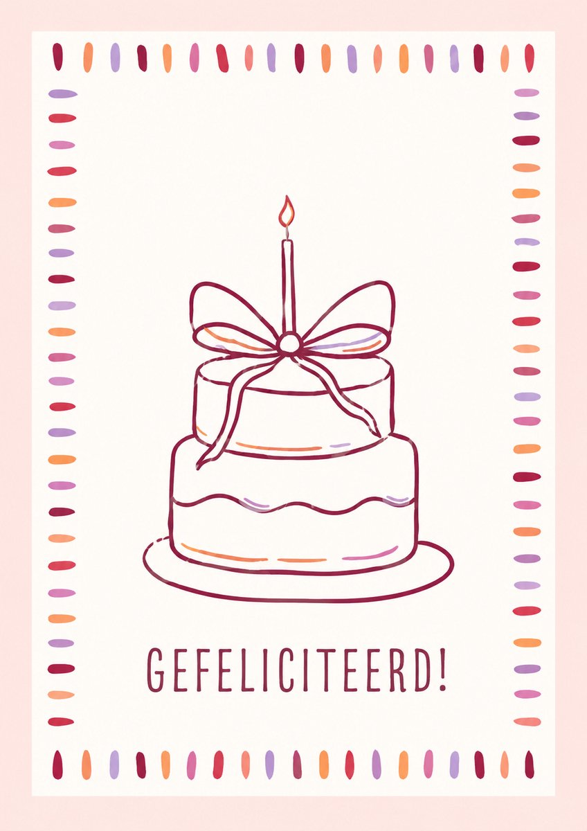 Kaart gefeliciteerd - Roségoud Paars - A6