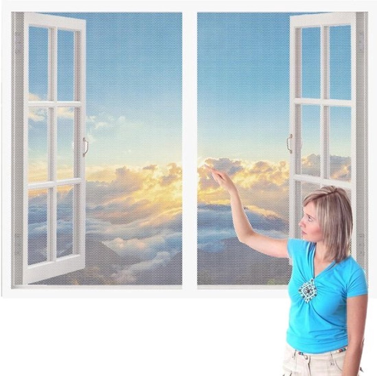 Magnetisch Vliegenhor - Horraam Muggenhor - Insecten Buiten Houden - Zelfsluitend Met Magneten - 178x168 cm - Wit
