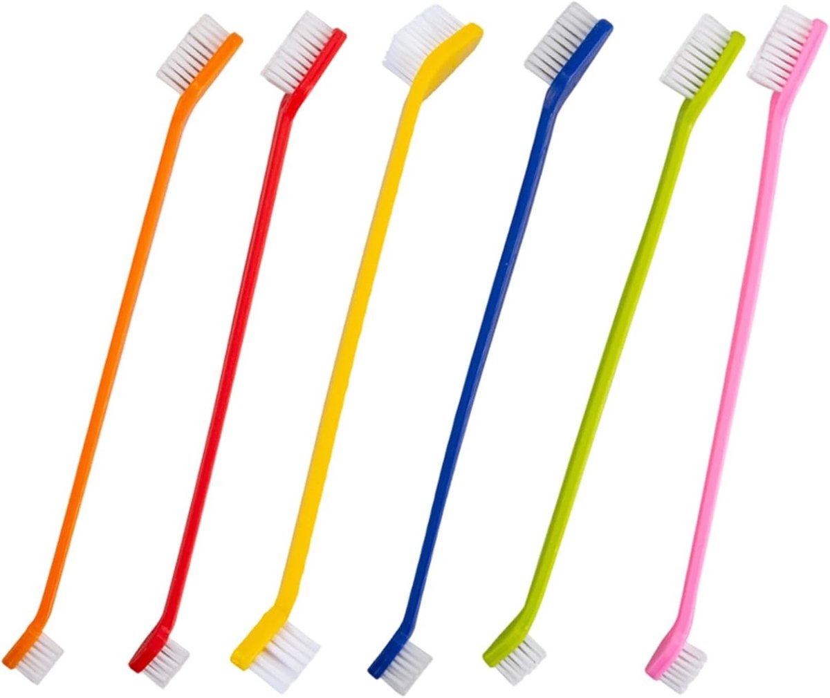 Draagbare tandenborstelset voor honden en katten, 8 stuks, ideaal voor reizen, mini-tandenborstel voor puppy's en kittens, mondhygiëne en tandverzorging