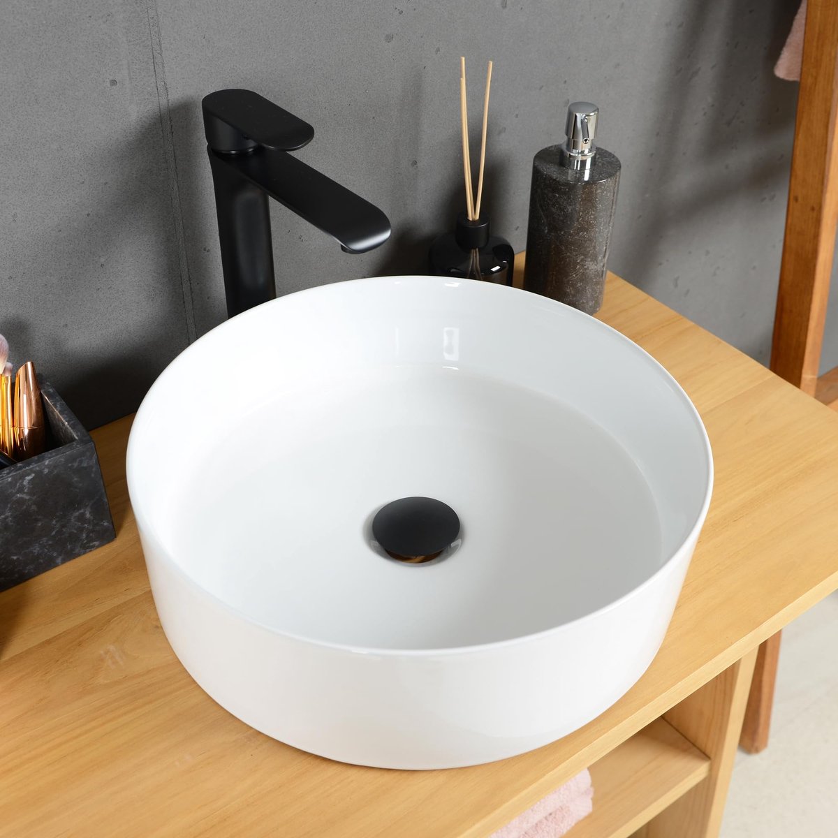 Keramische Waskom - Rond 40 cm - Wit