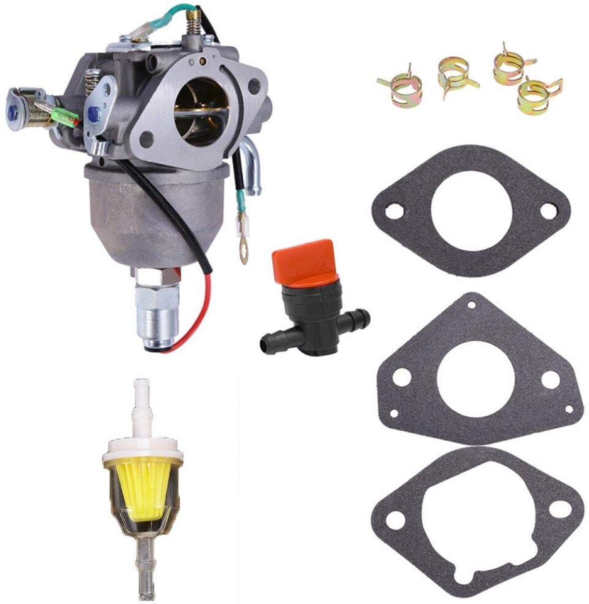 Carburetor voor Kohler CV18S CV20S CV22S CV725 Engines - Inclusief gaskets en brandstoffilter
