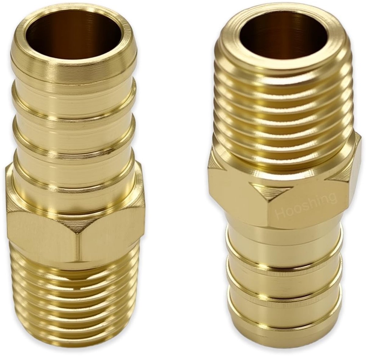 Messing Crimp Fitting 1/2" naar 1/4" Mannelijk - 2 Stuks