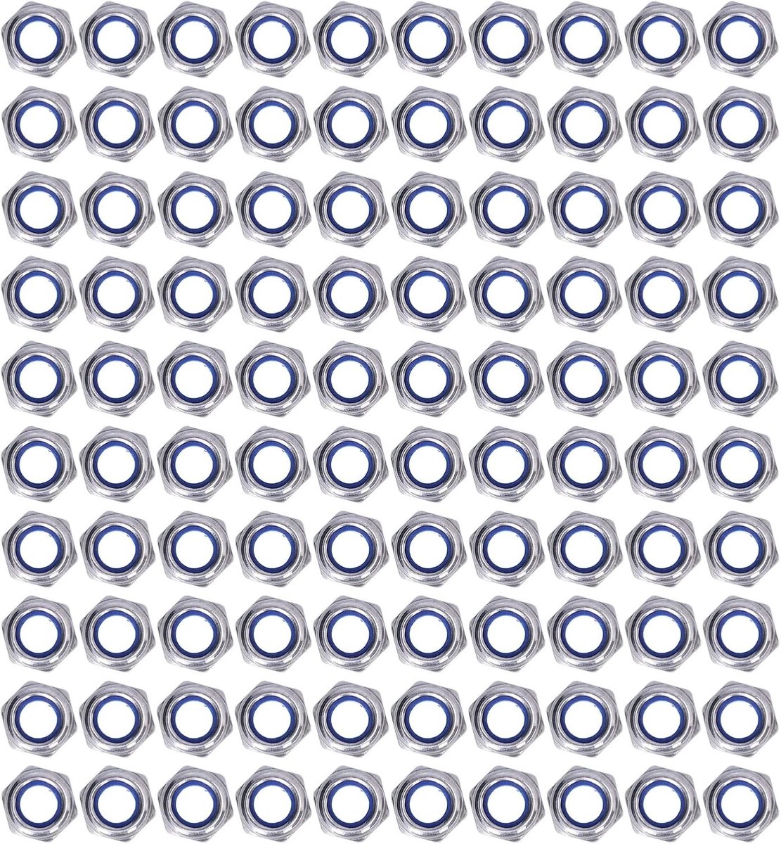 Hexagonale fuseenoten met nylon inzet, set van 8 maten voor stevige bevestiging en duurzaamheid