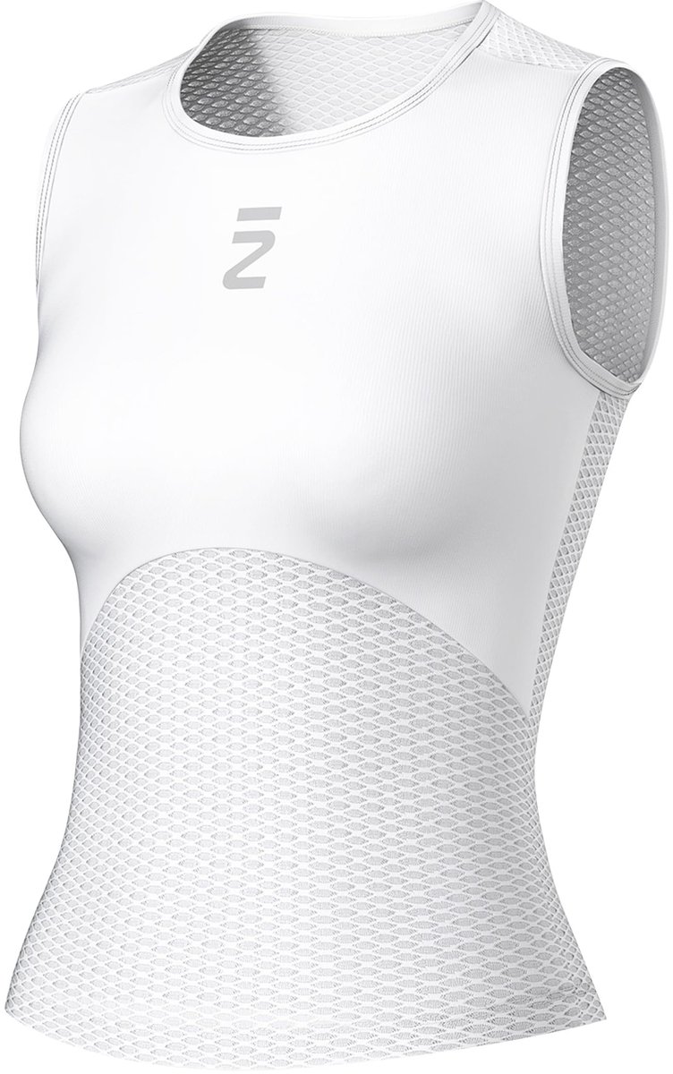Dames Mouwloze Fiets Tanktop - Ademend en Sneldrogend - Wit