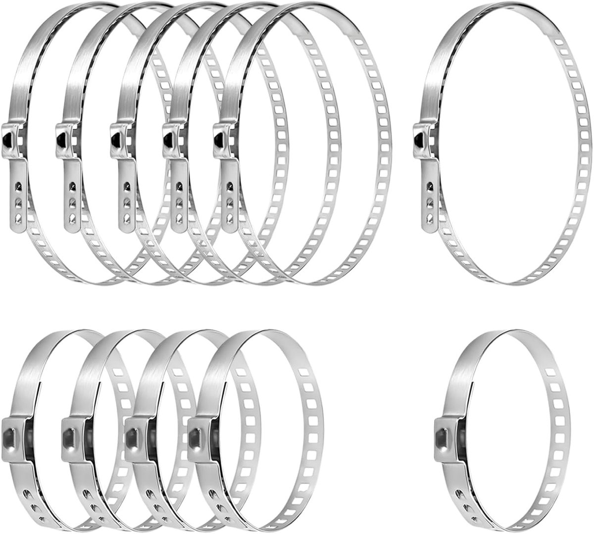 Universele CV Shaft Cuffs Set van 12 RVS Slangklemmen - 6 Grote en 6 Kleine Verstelbare Klemmen voor Aandrijfas en Auto Accessoires