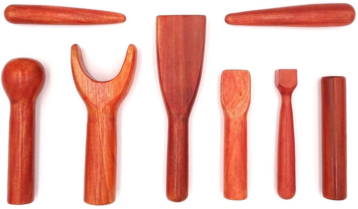 Massagehout - Tok Sen Hamer Massage Set - 8-delige Set