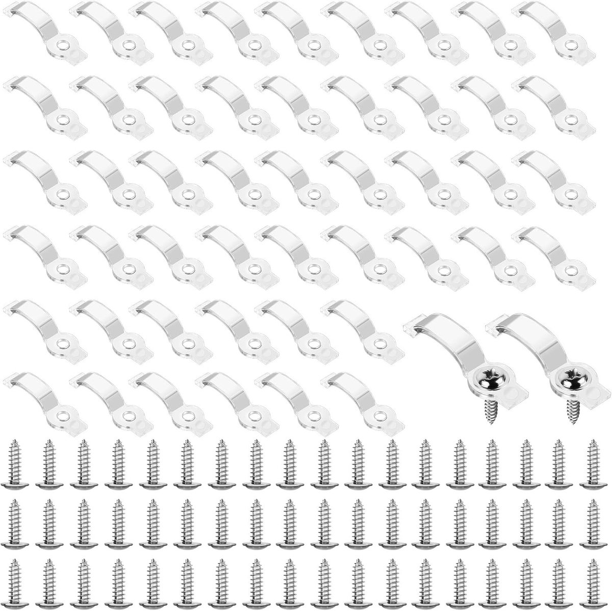 Set van 100 LED strip connectors en bevestigingsclips voor flexibele LED strips en verlichting