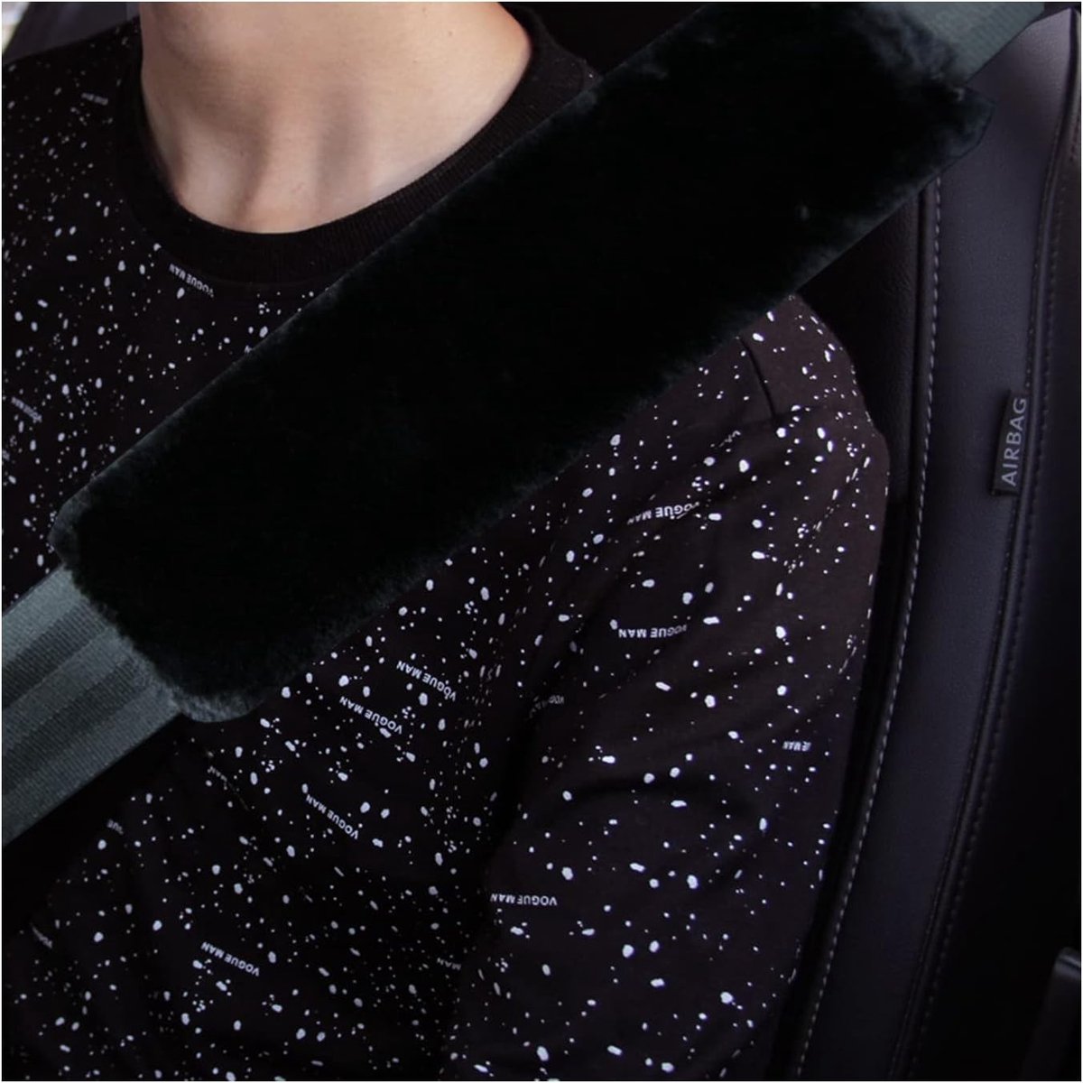 2 Pack Zwarte Zitting Veiligheidsgordel Kussens, Universele Schouderpads voor Auto Interieur Accessoires, Comfortabele Gordel Covers voor Volwassenen