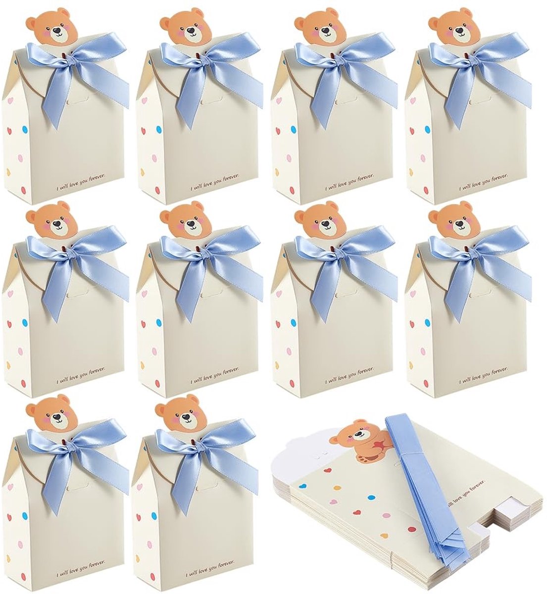 Geschenkdoos 10 stuks - Papieren met lint voor verschillende feesten