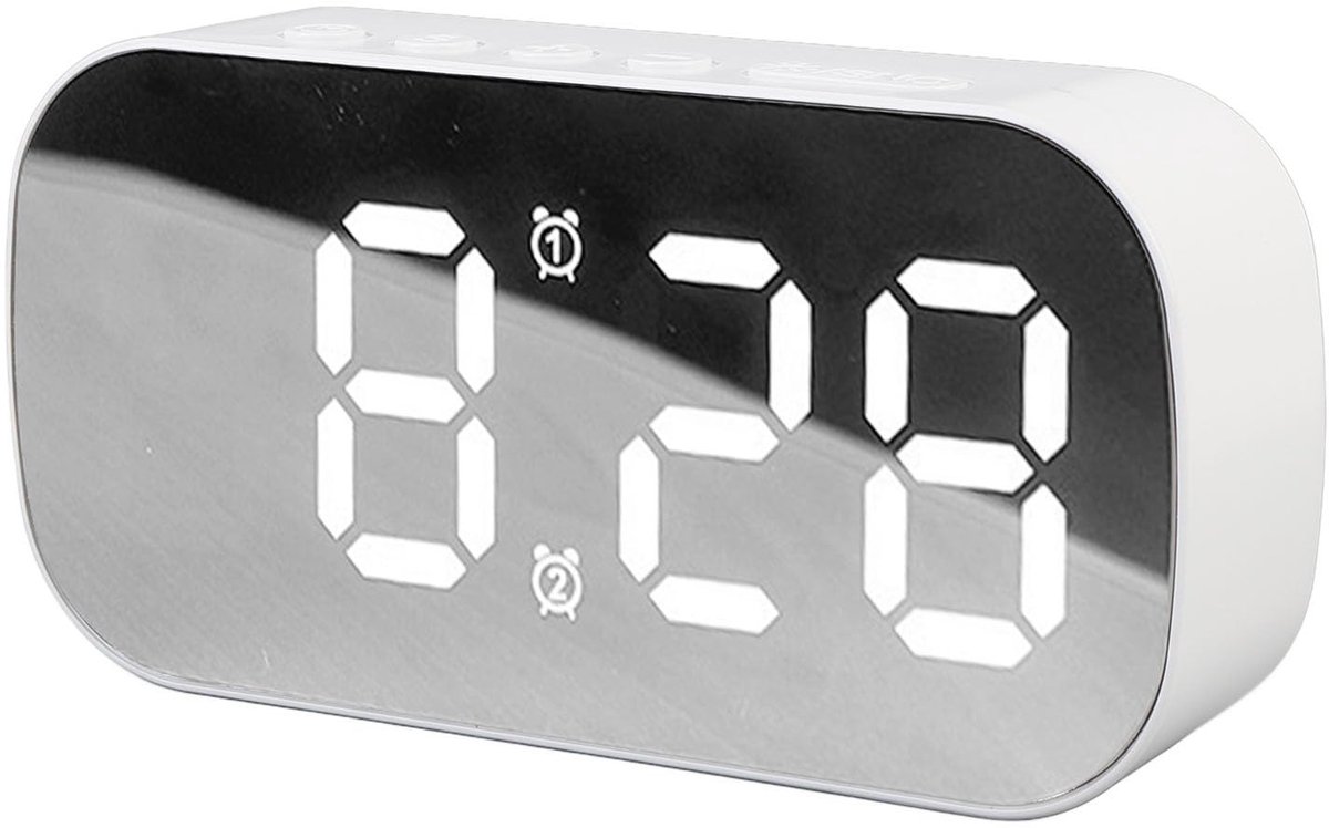 Digitale Klok met Spiegel en Alarm - Modern Design