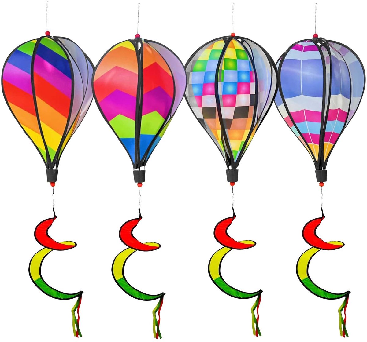 Set van 4 Windgong Ballon Decoratie - 110 cm - Multicolor