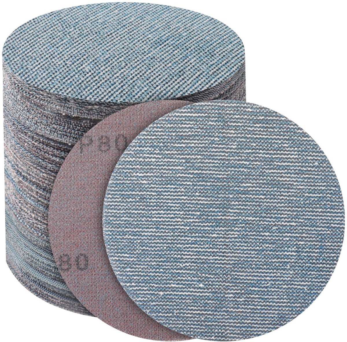 125mm Schuurdiscs - 50 Stuks - 80 Korrels