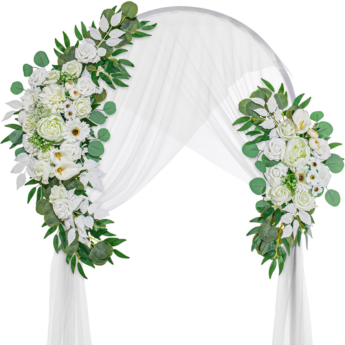 Kunstbloemen Set voor Bruiloft - 2x Bloem Swag en 1x Tafelloper