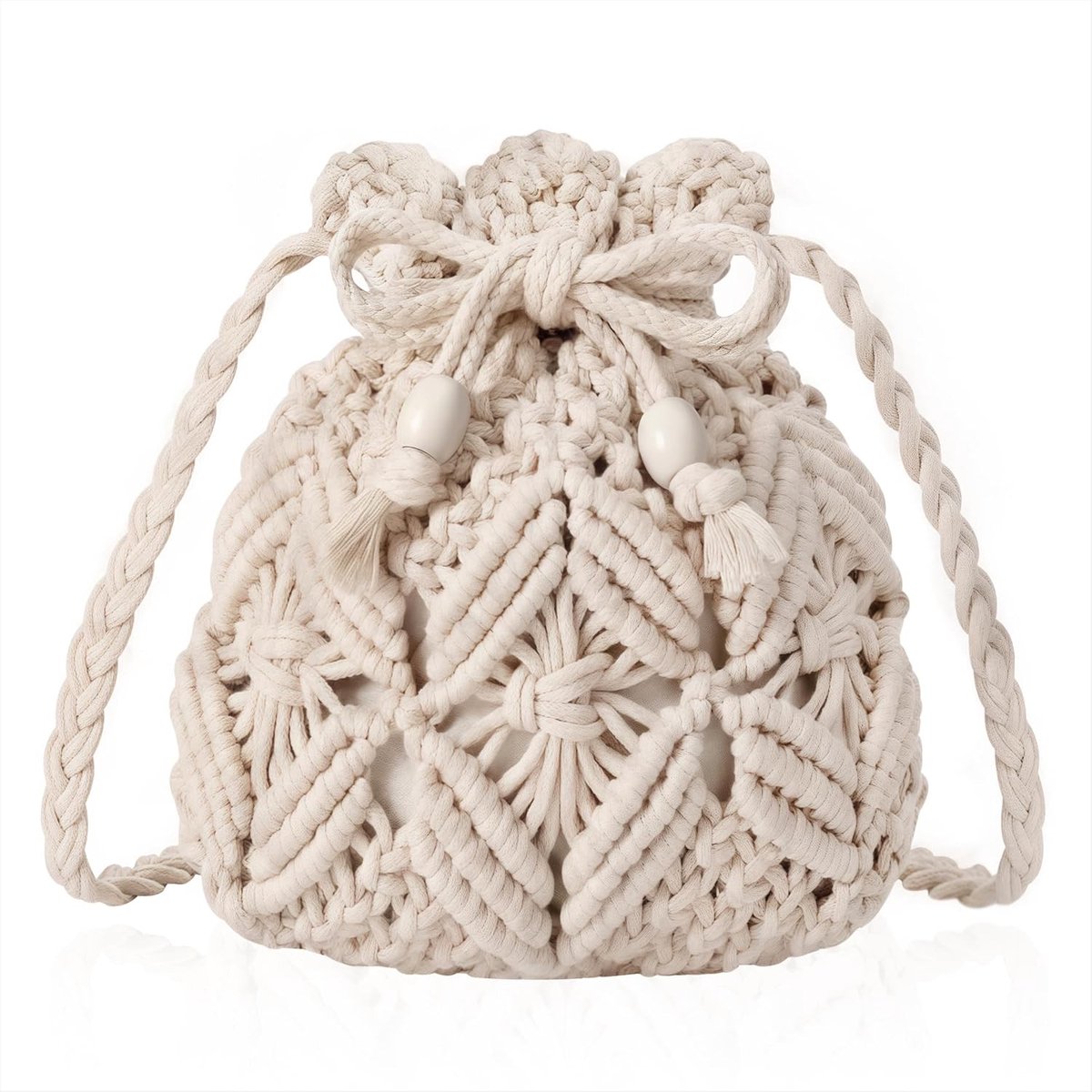 Bohemian Schoudertas voor Dames en Meisjes, Handgehaakte Kleine Tas voor Zomer, Reizen, Vakantie en Winkelen
