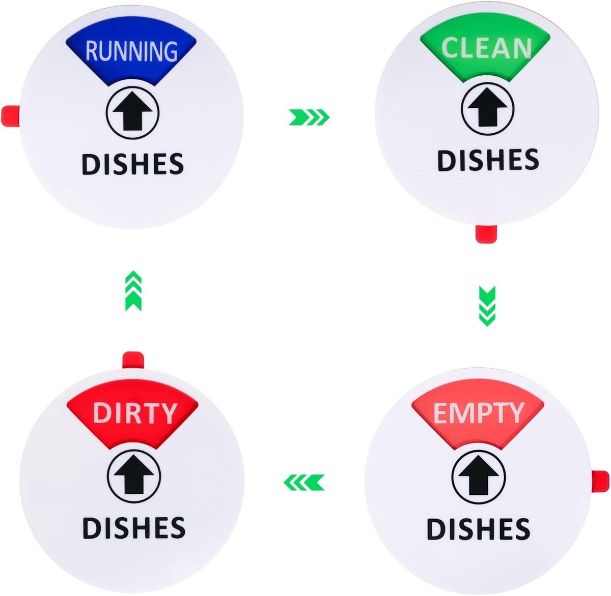 Magnetische Indicator voor Vaatwasser - Schoon of Vies Signaal met Dubbelzijdige Lijm - Handige Acryl Marker voor Keuken en Huishoudelijk Gebruik (10cm)