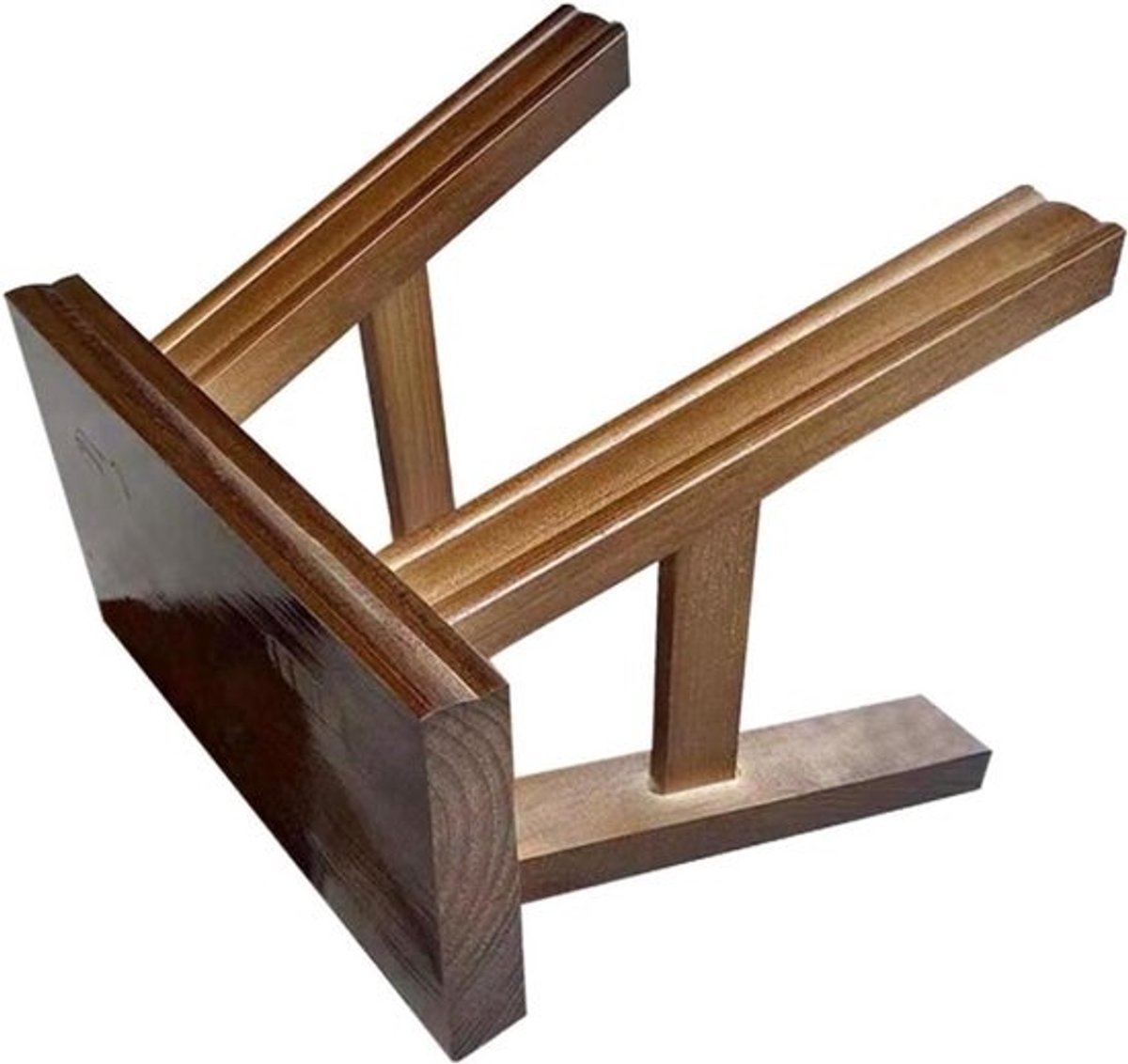 Houten Opstapje - Krukje Voetenbank - Meerdere Toepassingen - Rustiek Design - 26x19x13CM - Lichtbruin