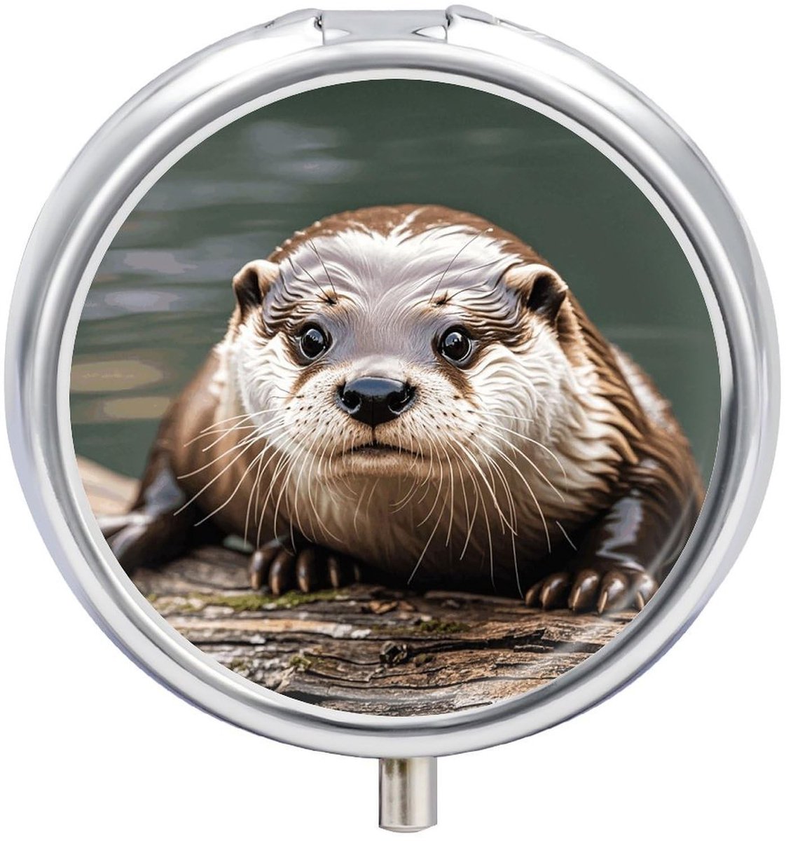 Pillendoos Klein Metalen Organizer - Leuke Otter Design