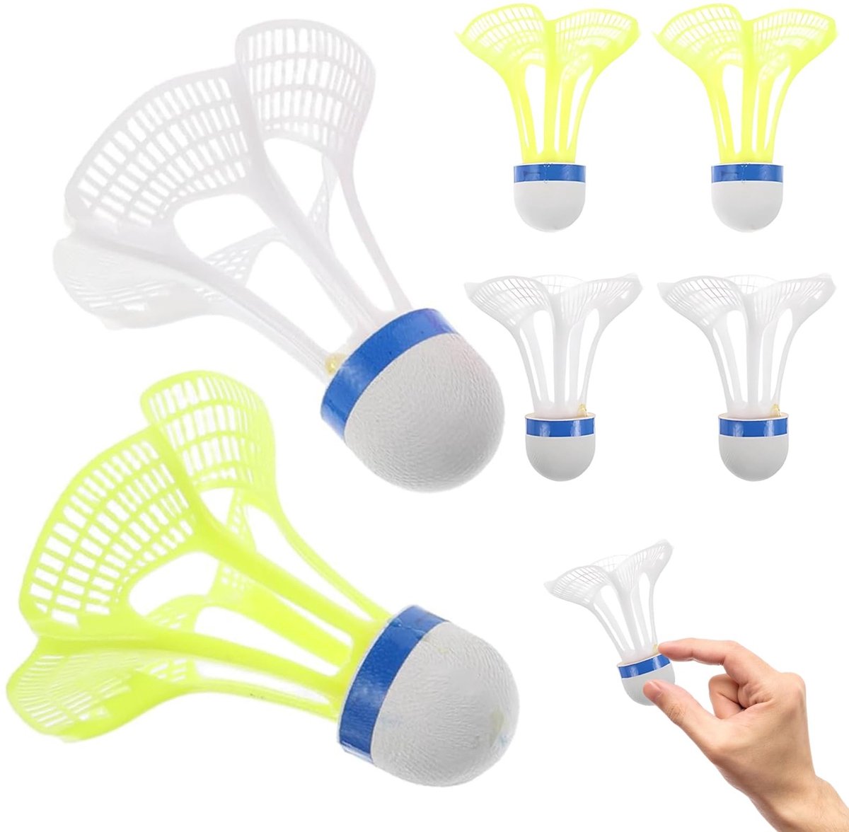 Speed Badmintonballen - 6 Winddichte Shuttles van Nylon