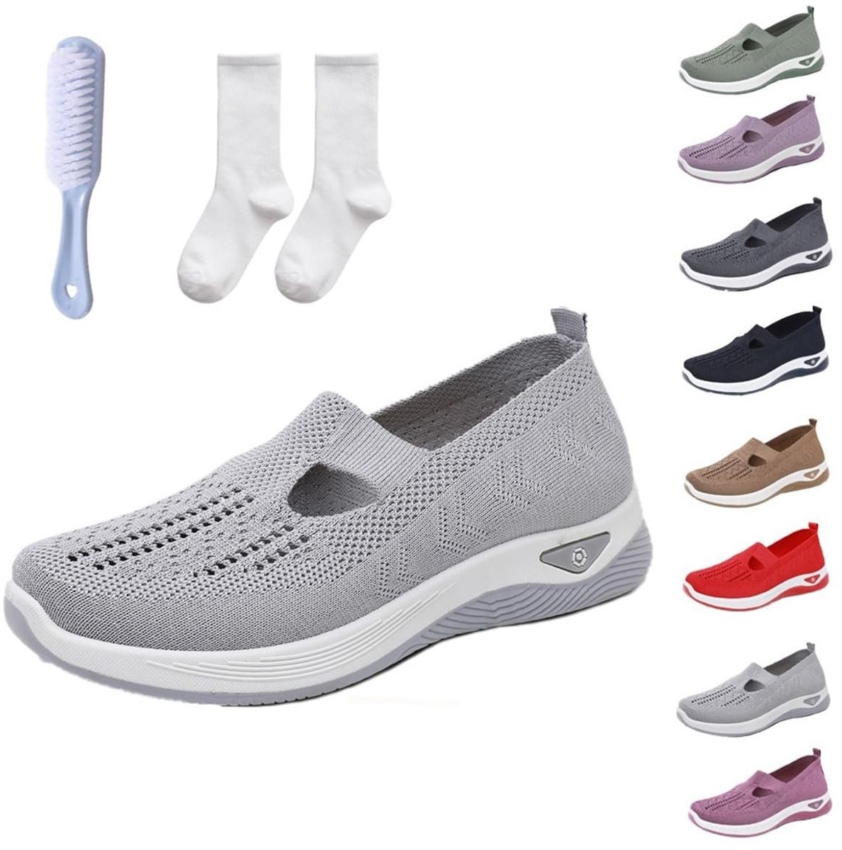 Dames Schoenen - Ademend en Antislip - Grijs - Maat 40