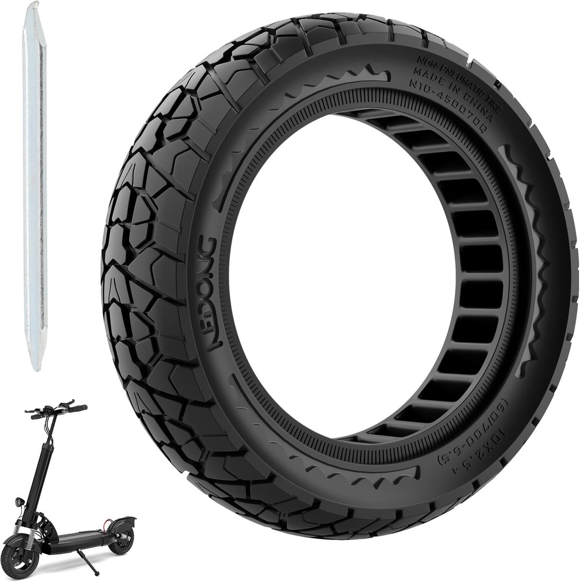Off-Road Band - 10 x 2.5 Inch - Zwart - 1 Stuk