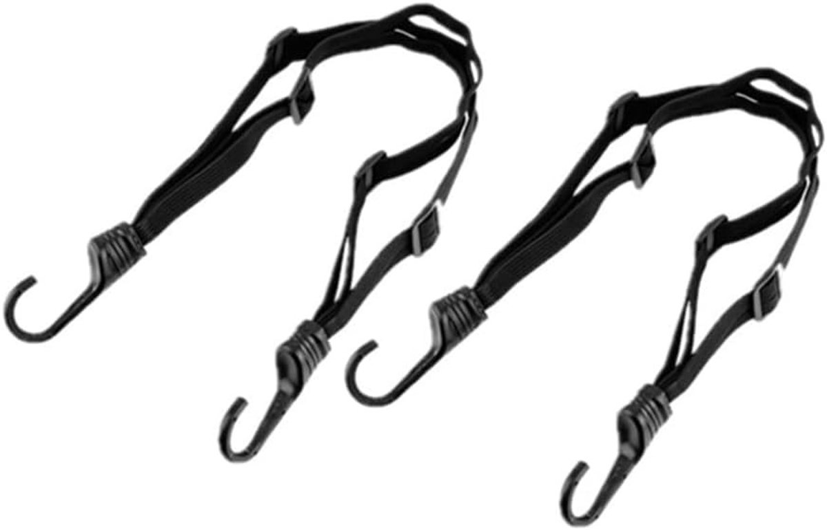 Set van 2 Luggage Racks - Verstelbare Tension Strap voor Helm en Bagage - Zwart
