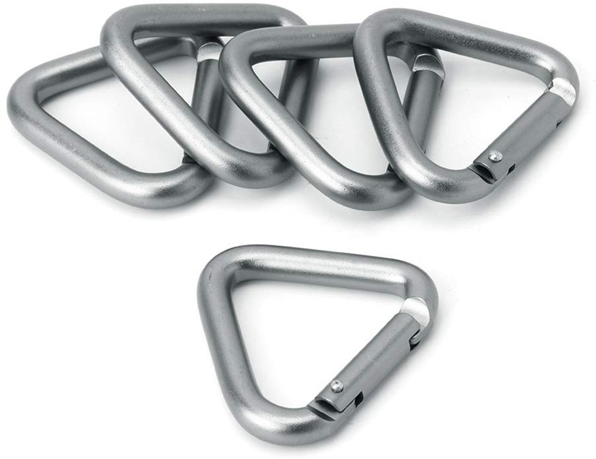 Set van 5 Karabijnhaak - Lichtgewicht Aluminium - Meerdere Kleuren