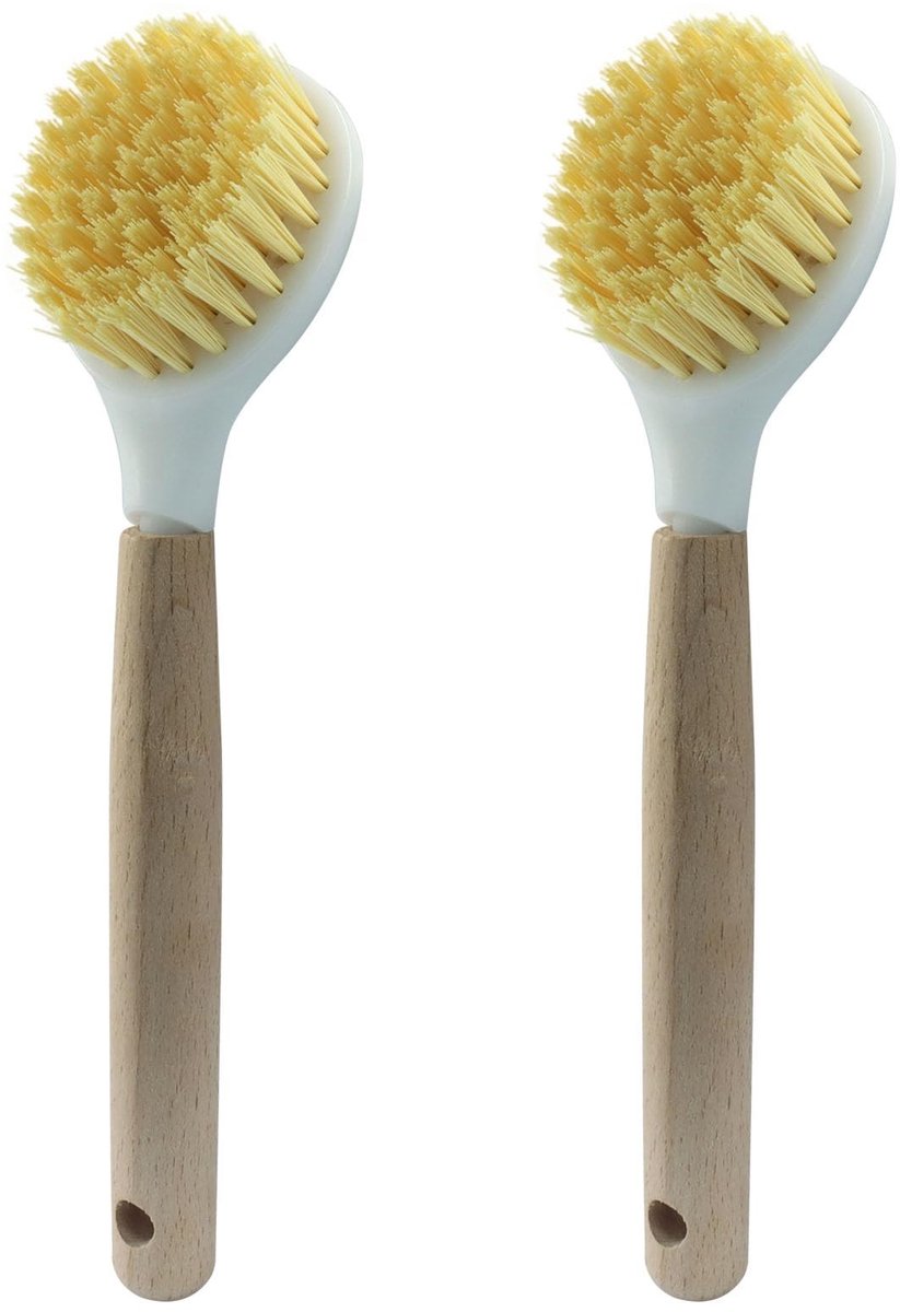 Keuken afwasborstel set - Bamboe handvat - 3 stuks