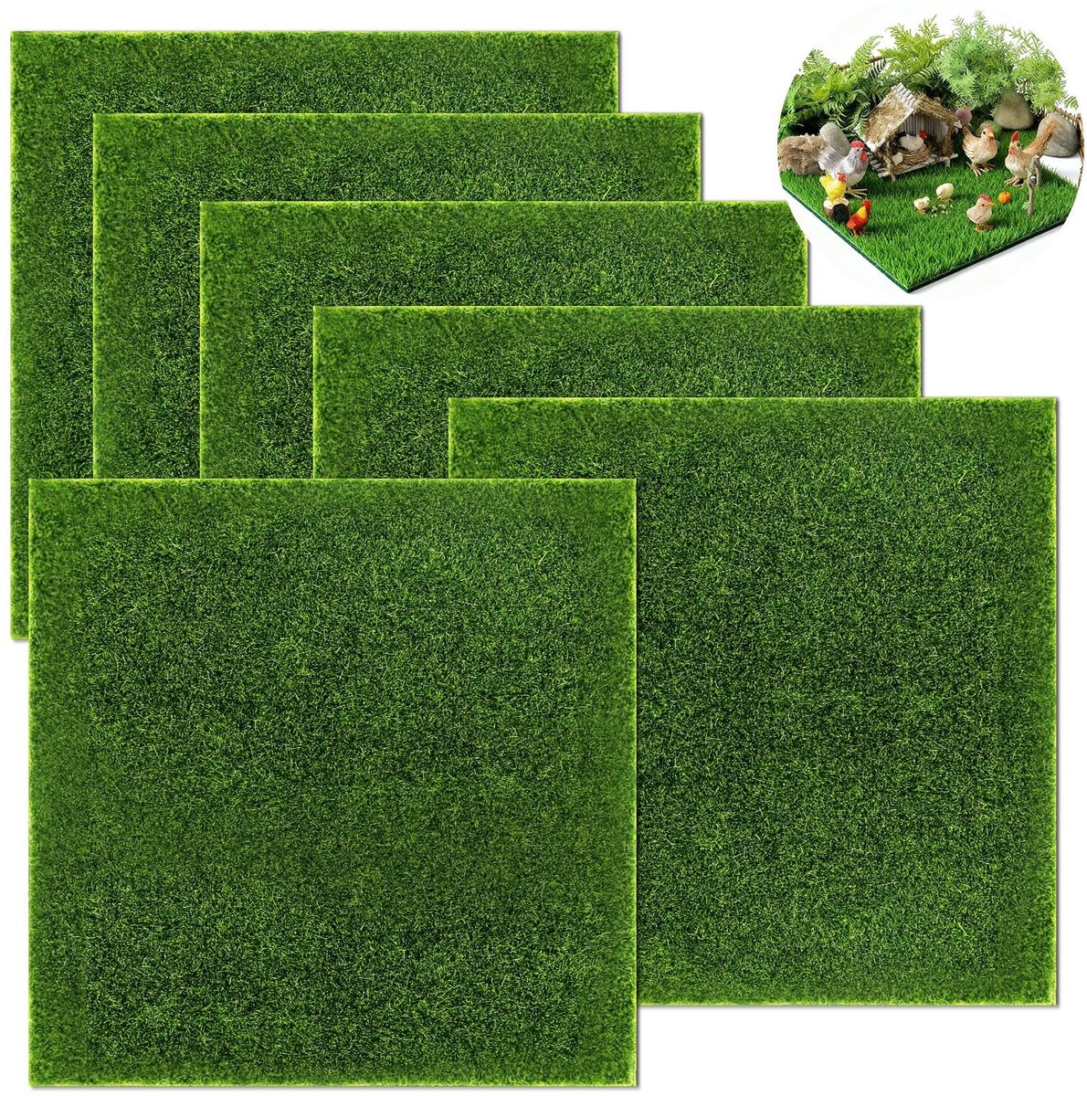 Nepplant Grastapijt - Set van 6 Stukken 15cm x 15cm