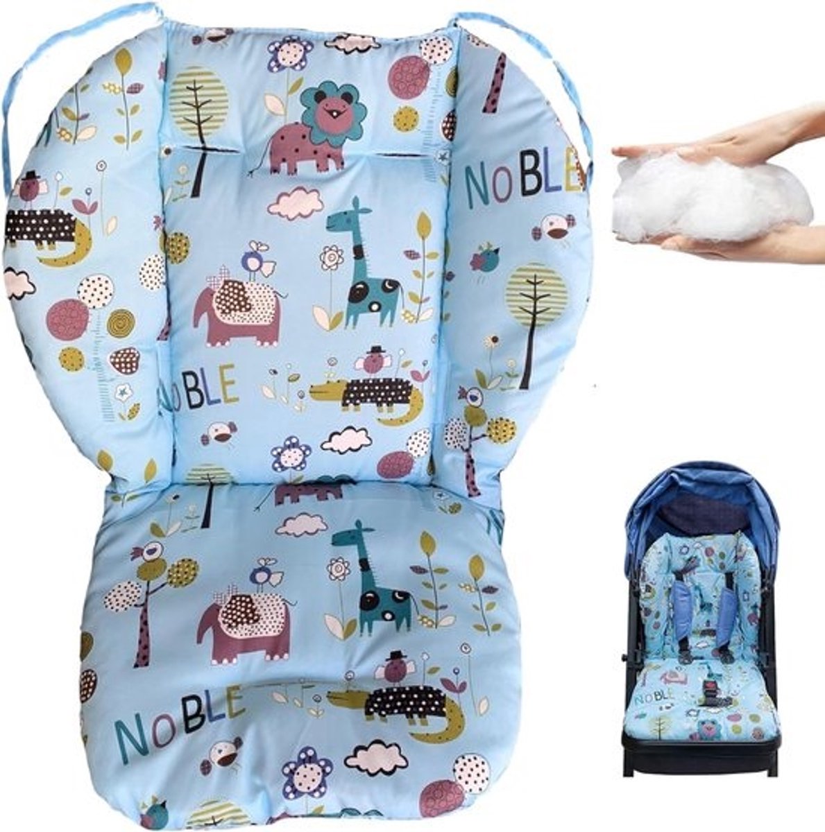 Kinderstoelmat - Eetstoelkussen - Comfortabel Eten - Ademend Vlekbestendig - 45 x 30 cm - Meerkleurig