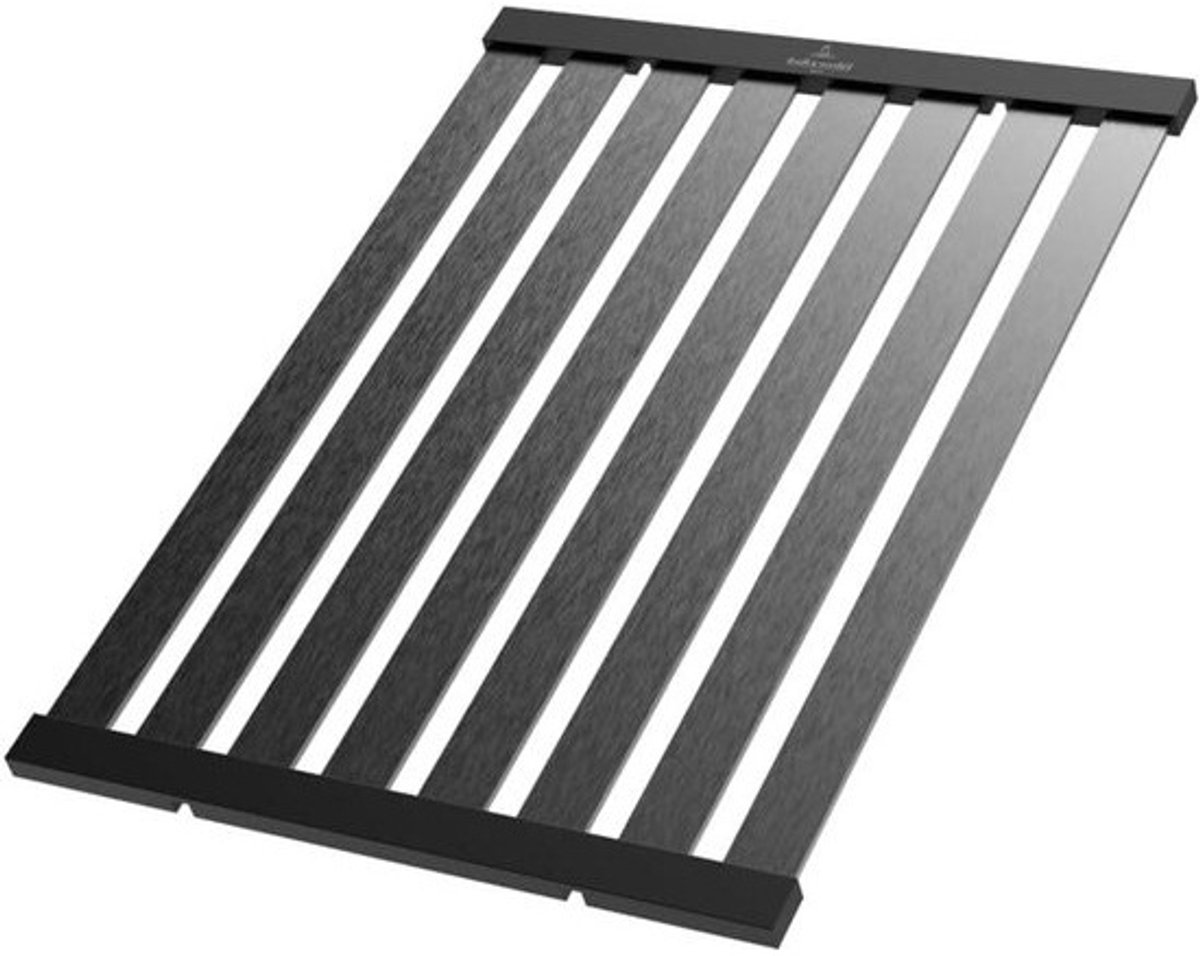 Afdruiprooster Keuken - Afwasrek Gootsteen - Servies Drogen - Opvouwbaar Afneembaar - 48 x 347 cm - Antraciet