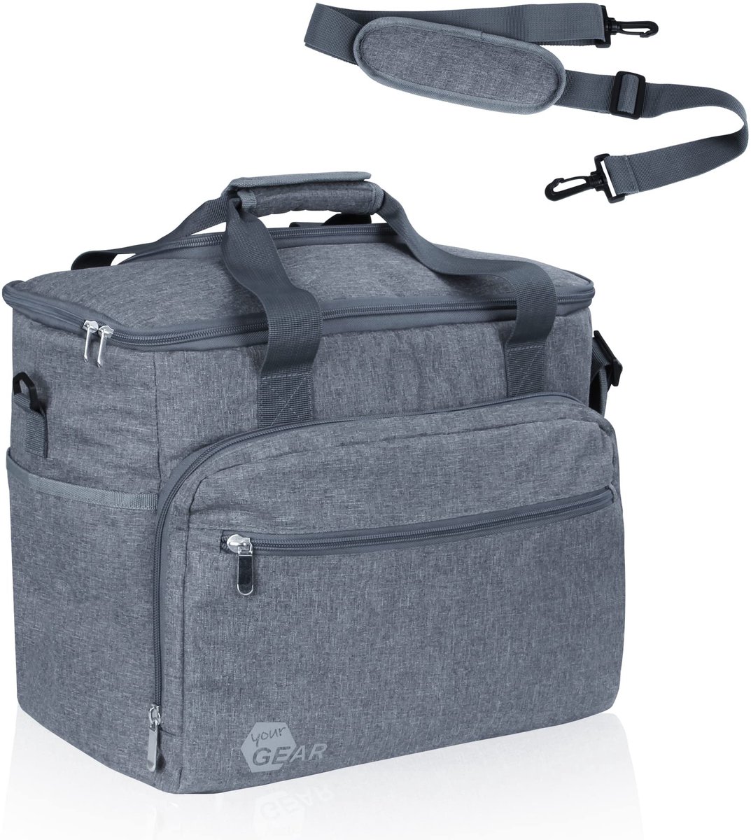 Vouwbare Koeltas - 30 Liter - Zilvergrijs Melange