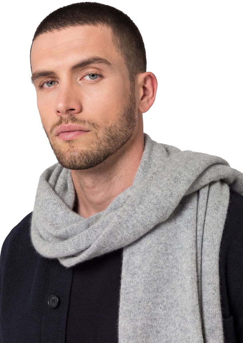 100% Kasjmier Sjaal - Zacht en Luxe - Lichtgrijs - One Size