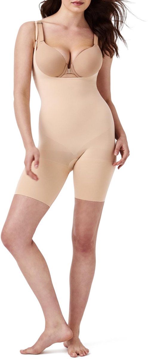 Open Bust Body Suit - Medium - Soft Nude