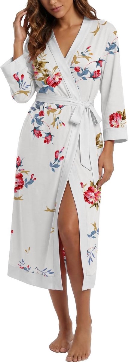 Dames Badjas - Lichtgewicht V-Hals Kimono met Tailleband