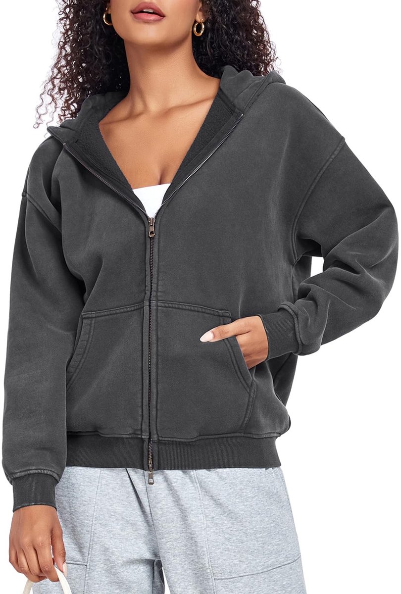 Hoodie Dames - Oversized met capuchon - Zwart