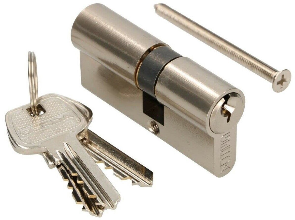 Cilinderslot - Dubbele profielcilinder 25/30 nickel