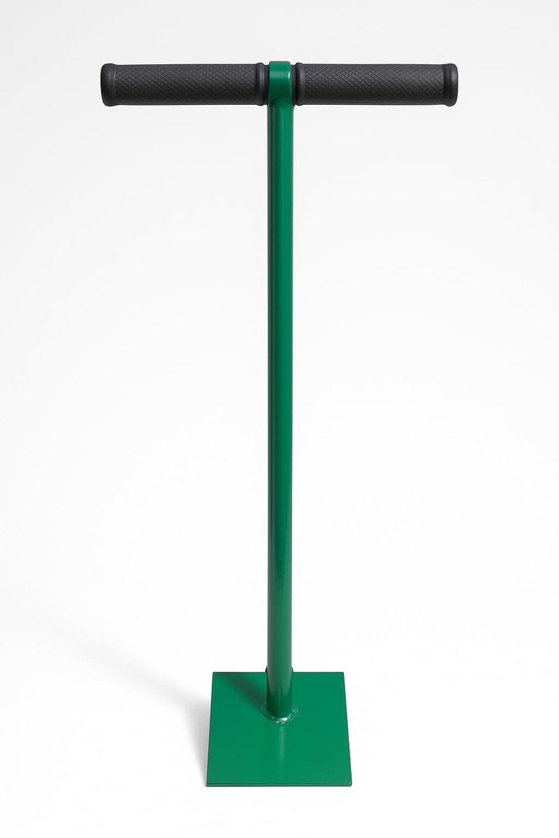 Handpestle 20 x 20 cm - Stalen grondcompressor met ergonomische T-handgreep