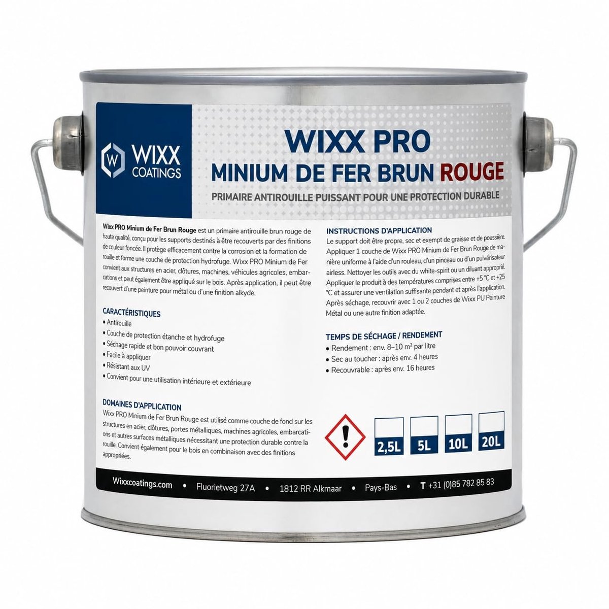 Watergedragen Roestwerende Menie - Roodbruin - 2,5L